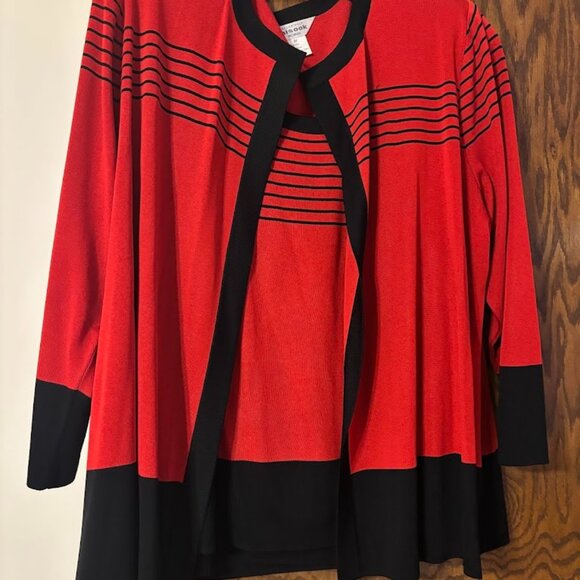Beautiful Misook Red and Black set (Top & Shell) - 3x for any occasion - Picture 1 of 16